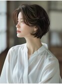 ☆オリーブグレーココアベージュ小顔クラゲヘアー/黒髪/髪質改善