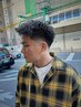 【敏感肌の方必見・顔剃りハーフ】cut+顔上半分の産毛剃り+眉毛カット￥6050