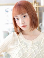 カバーヘア ブリス 北浦和(COVER HAIR bliss)&nbsp;ぱっつんミルクティーピンクミニボブミニマルボブバーガンディc6