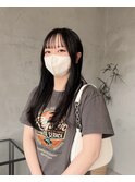 暗髪セミロング