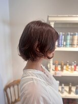 ラファンジュ ヘアー(Rohange hair)&nbsp;ショートボブ/巻き髪風パーマ/チェリーレッド