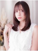 ハイレイヤーエアストレートミルクブラウンブリーチなし20代a