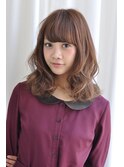 フェザーロング透明感グレージュ