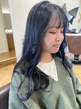 コワファースト  させぼ五番街店(COIFF1RST) ブルーブラック×バングインナーカラー