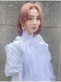 ベイビーピンクレイヤー_グレージュカラーボブウルフ_69196