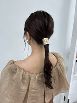 結婚式 ローポニー ポニーテール 編み下ろし