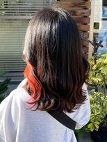 ナカオコアフュール(NAKAO COIFFURE)&nbsp;インナーカラー　ポイントカラー　ビビットオレンジ