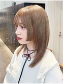 美髪カーキベージュグレーベージュレイヤーロング_ba497161