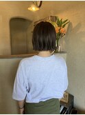 切りっぱなしショートボブヘア