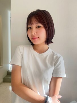 アルシュインプレッション 外はねボブ×レッドブラウンカラー