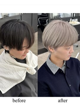 ホワイトグレージュ/ダブルカラー/ブリーチカラー