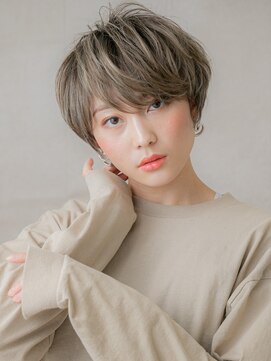 モッズヘア 越谷(mod's hair) ウォームブラウンハイライト小顔フェザーショートX越谷20代30代