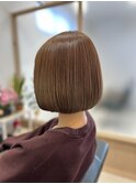 大人可愛い★内巻きボブ★ビスケットベージュカラー★もとめ。