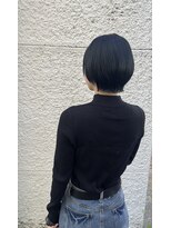 アッシュ 二俣川南口店(Ash) 【クールなショート】ブルーブラック×ショート