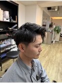 メンズツーブロック×アップバングショート