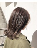 モカブラウン_マロンベージュ Aラインボブ かきあげ