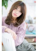 大人かわいいニュアンスカラーくせ毛風プリカールセミディa1