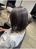 黒髪グラデヘアーオリーブグレー小顔に見せるヘアココアベージュ