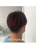 メンズ赤髪ハイライト☆