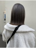 ダブルカラーミルクティーベージュカラーケアブリーチ韓国ボブ