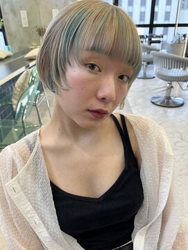 ロンドルーチェ 心斎橋(Lond luce) ダークアッシュ/ミディアムレイヤーカット［髪質改善/縮毛矯正］