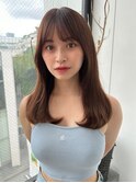 ピンクブラウン/暖色カラー/カシスピンク/韓国ヘア/顔周りカット