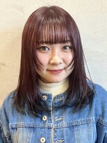 ヘアーミュゼ 井田店(Hair Musee)&nbsp;レイヤーカット×ワインレッド×エンズカラー