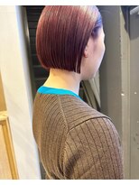 フェンヘアーアイス 中目黒(Fen.hair ici)&nbsp;大人かわいいダブルカラーブリーチピンクパープルミニボブ
