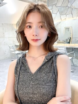 サイン 表参道(SIGN) 韓国ヘアグレージュカラーブリーチ無し髪質改善イヤリングカラー