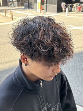 バーバーブロス 長堀店(BARBER BROS) シャドウパーマ×刈り上げマッシュ