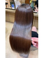 ひろ美容室 レイヤーロングカーキベージュフレンチカジュアル_ba482041