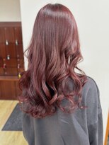 サニー美容室&nbsp;チェリーレッド ブリーチなしダブルカラー 美髪 艶髪 20代30代