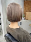 ミニボブ 顎ラインボブ ベージュ ベージュカラー ハイトーン