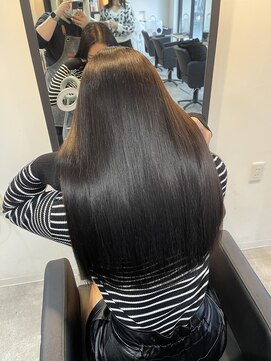 ラフ(LAFF) 艶ブラックカラー/髪質改善ストレート/髪質改善トリートメント