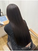 暗髪カラー/ダークブラウン/顔周りカット/髪質改善