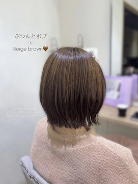 ルアナ ヘア アンド トリートメント(Luana) 赤みが気になる方に◎ぷつっとボブ × ベージュブラウン○みれあ