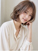 フルショウ アシヤ(FURUSHO ASHIYA) ミルクティーベージュハッシュレイヤーボブショートボブ