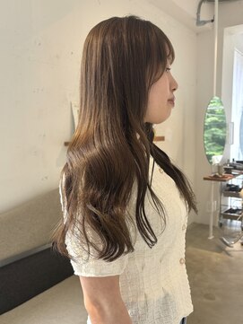 サークル(CIRCLES) 髪質改善カラー+オリーブカラーロングヘア20代
