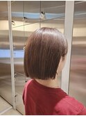 ブリーチなしカラー/艶髪ストレートボブ髪質改善