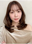 大人可愛い夏サイドバング斜めバング愛されダークパープル