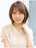 ★大人かわいい小顔前下がりショート斜めバング前髪
