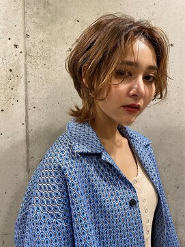ヘアーアンドメイク ファット(Hair&Make PHAT) ウルフボブアッシュベージュカラー20代30代40代