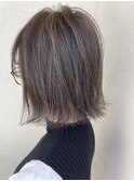 切りっぱなし/ミニボブ/グレージュカラー/20代30代40代50代