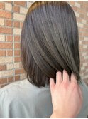 オリーブアッシュ 丸みボブ 20代30代40代