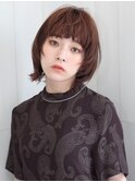 外ハネウルフボブ×モカブラウン
