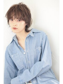 ファム(FAM) マッシュウルフ　ショート　パーマ　ハイライトカラー　代官山