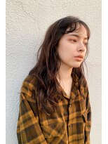 スリーマーク(THREE mark)&nbsp;ミディアム ラフ ウェーブ シースルー 笹田寛明 ブラウン 秋冬