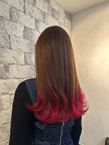 オースト ヘアー ステラ 新宿店(Aust hair Stella)&nbsp;裾カラー　ハイトーンカラー　チェリーレッド　新宿　美容室