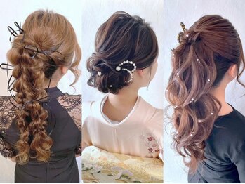 タクミ(Takumi)の写真/顔周りにもこだわるお洒落で崩れにくいトレンドヘアセット♪シニヨンアレンジ大好評！高技術を低価格で◎