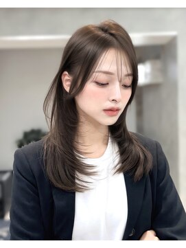 ヴェイン 渋谷(vain) 小顔前髪イメチェンレイヤーカットマロンベージュ韓国風巻き